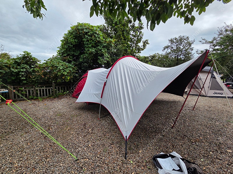 텐트, 타프, 매트 일괄 판매(안나한 330 버건디, 세컨드스텝 하비타프, 제백 에어매트 260, 팩가방) 이미지