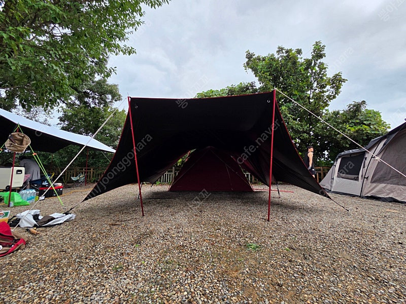 텐트, 타프, 매트 일괄 판매(안나한 330 버건디, 세컨드스텝 하비타프, 제백 에어매트 260, 팩가방) 이미지