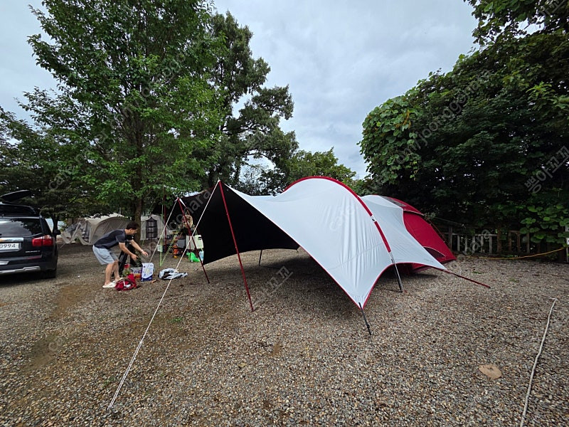 텐트, 타프, 매트 일괄 판매(안나한 330 버건디, 세컨드스텝 하비타프, 제백 에어매트 260, 팩가방) 이미지