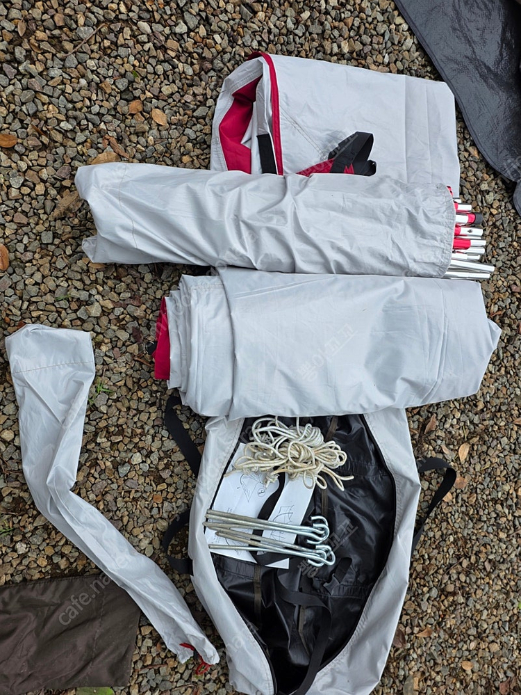 텐트, 타프, 매트 일괄 판매(안나한 330 버건디, 세컨드스텝 하비타프, 제백 에어매트 260, 팩가방) 이미지