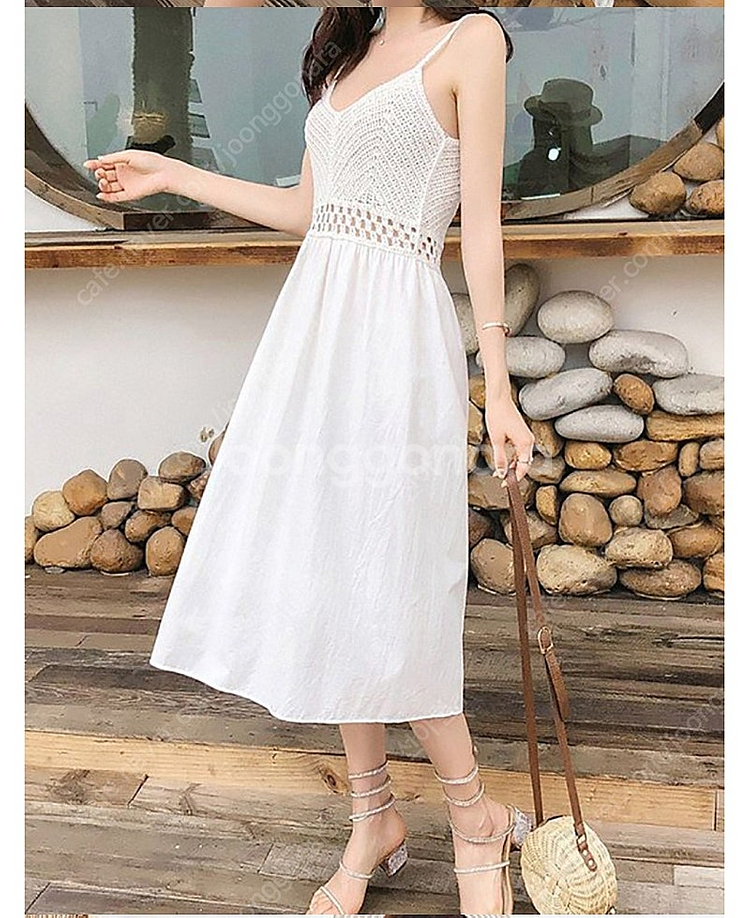 새제품) 흰색 바캉스 여름 원피스--1