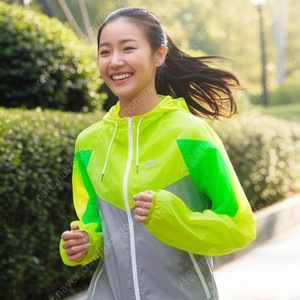 나이키 여성 형광노랑/그린 여름 경량 바람막이 자켓 윈드러너 남녀공용 S 90사이즈