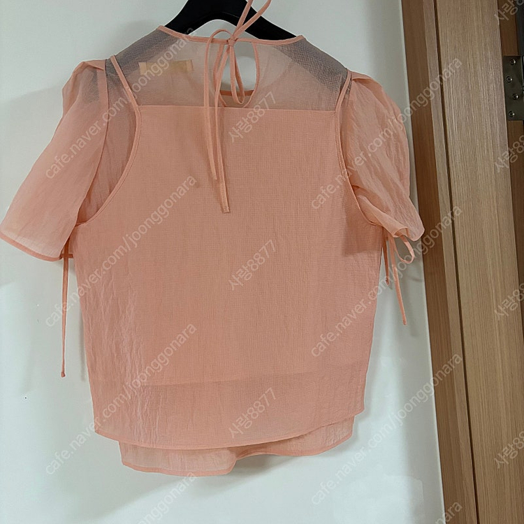 플로움 블루밍 시스루 블라우스 뷔스티에 세트 하객룩 결혼식 출근룩 벌룬--1