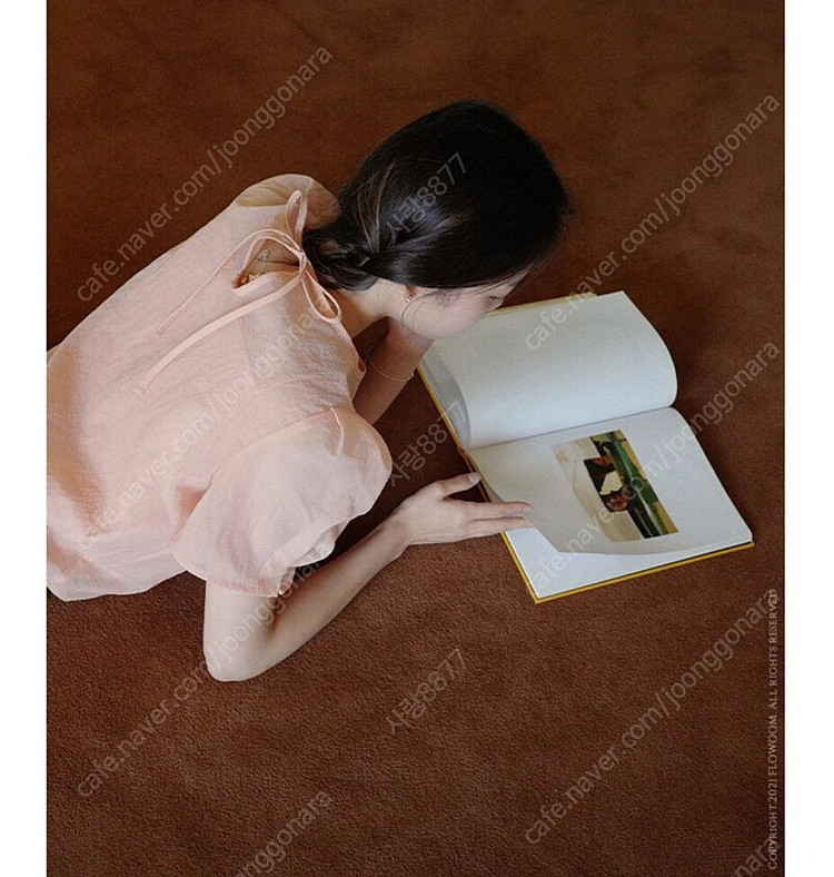 플로움 블루밍 시스루 블라우스 뷔스티에 세트 하객룩 결혼식 출근룩 벌룬--7