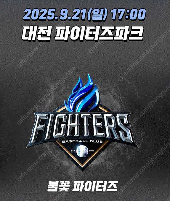 (최저가) 9월21일 (일) 불꽃야구 in 대전 1루 1층 파이터즈석 2&4연석 양도합니다