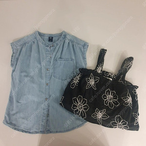 GAP Kids 데님셔츠 & ZARA 꽃무늬탑