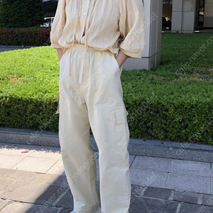 에크리스 카고 밴드 팬츠 연베이지