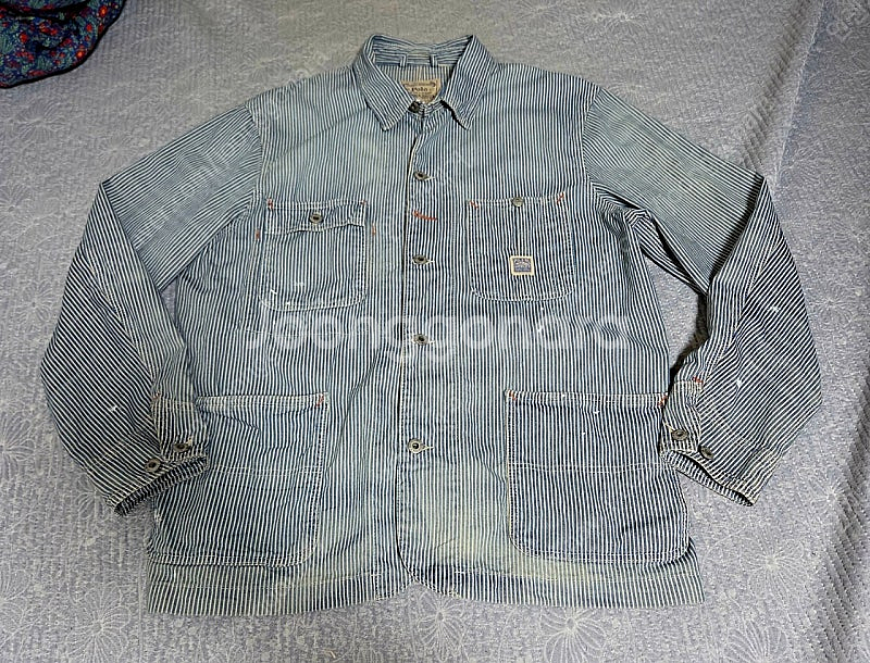 L)폴로 인디고 히코리 스트라이프 워크자켓 팝니다.--0