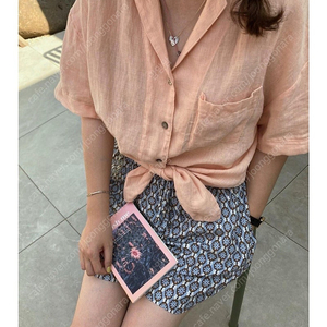 율하네 율하맘 22년 여름7차 린넨셔츠자켓 피치색상