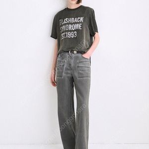 [가격인하] 타임 벨트 패널와이드 데님팬츠