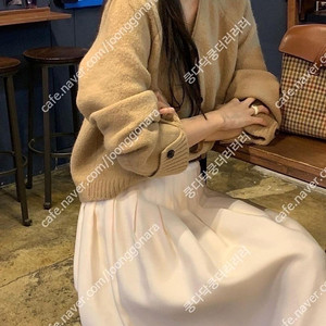 objet 오브제 레이 울 가디건 긴팔 브이넥 소매트임 니트