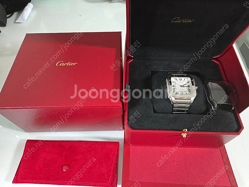 판매/교환) 까르띠에 산토스 스틸 라지--0