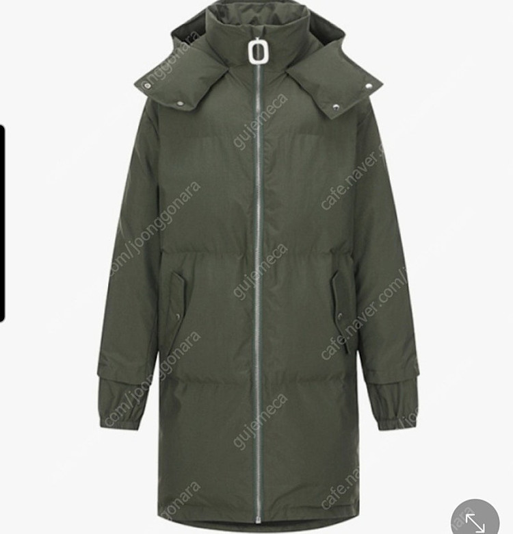 JW앤더슨 콘트라스트 후드 롱 패딩 카키 여성 6싸이즈 판매 합니다.--1