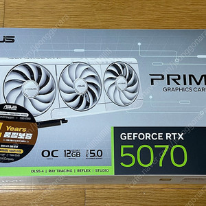 미개봉 새제품 ASUS PRIME 지포스 RTX 5070 OC D7 WHITE 화이트 인텍앤컴퍼니 그래픽카드