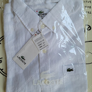 lacoste all white linen shirts 긴팔