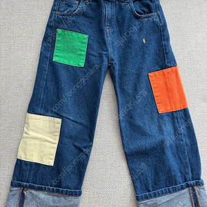 (택포) 보보쇼즈 컬러블럭 청바지 8-9y