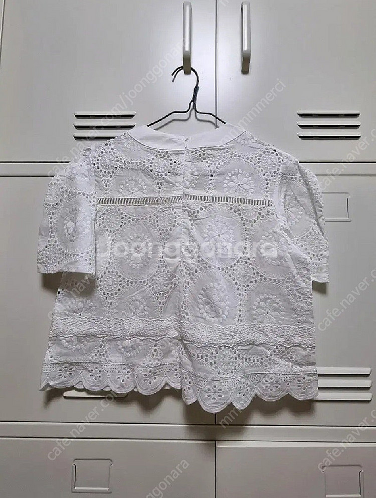 더브리 스퀘어 레이스 블라우스 - 화이트,블랙--5