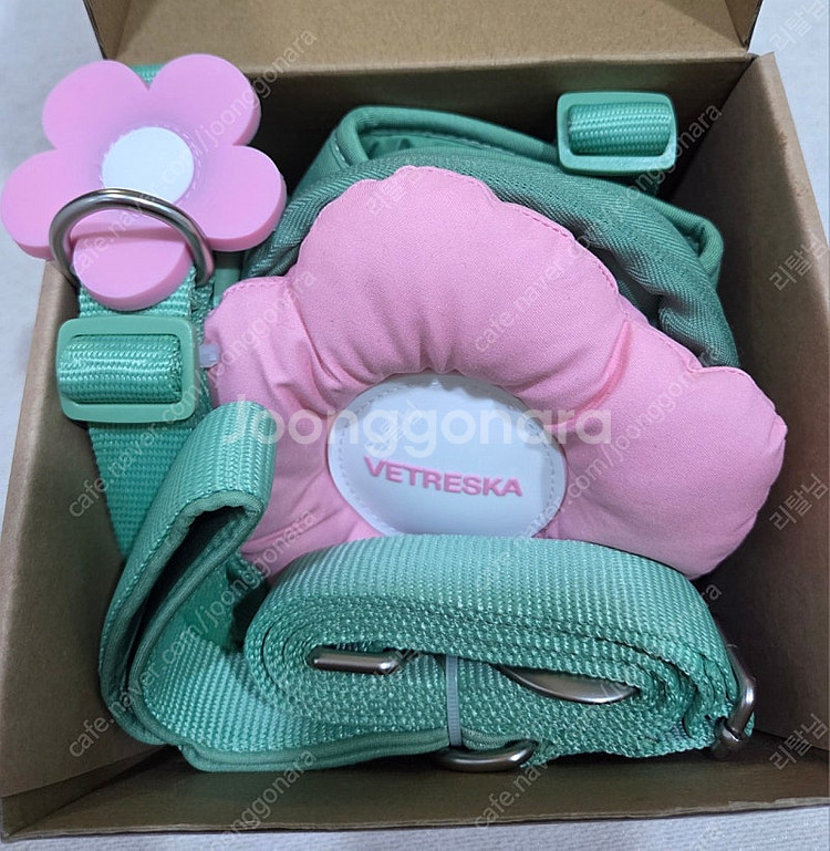 모몽 플라워 하네스목줄세트 M--0