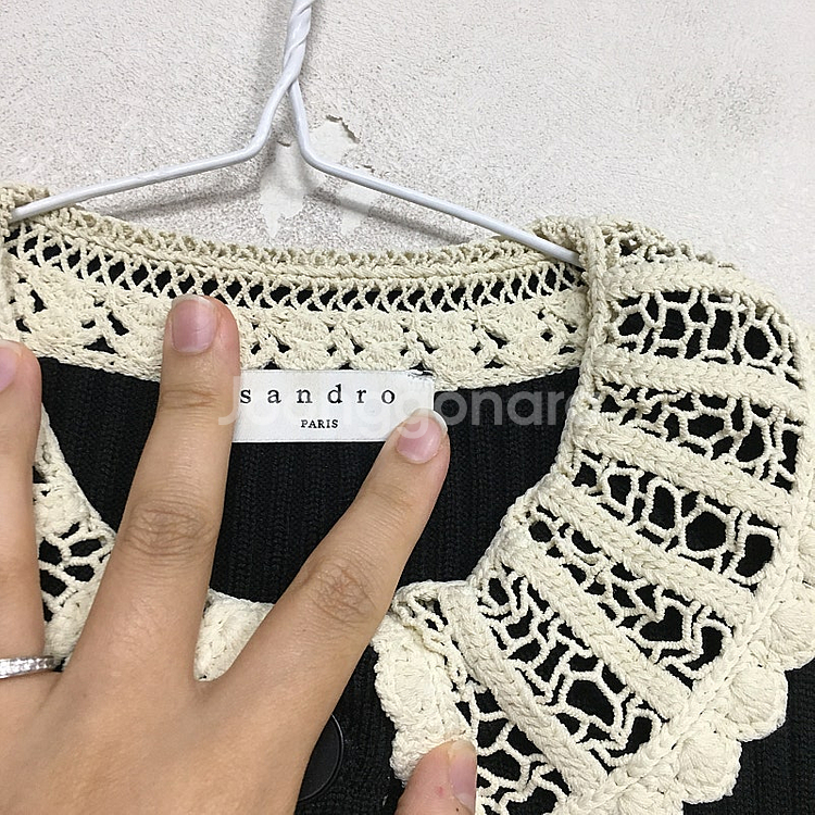 SANDRO 산드로 크로셰 카라 골지 가디건 1 / 랑방 마인 오브제 타임 럭키슈에뜨 산드로 마쥬 오르 시에 시스템--3