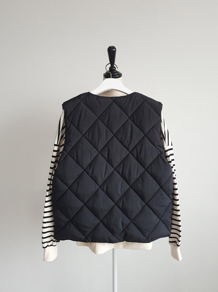 (새상품) 다이아 퀼팅 패딩 조끼 베스트--3