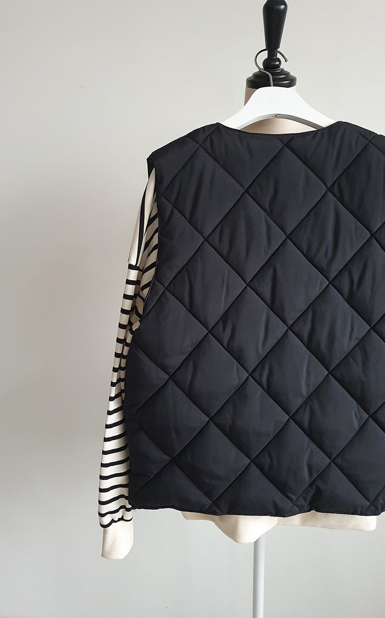 (새상품) 다이아 퀼팅 패딩 조끼 베스트--4