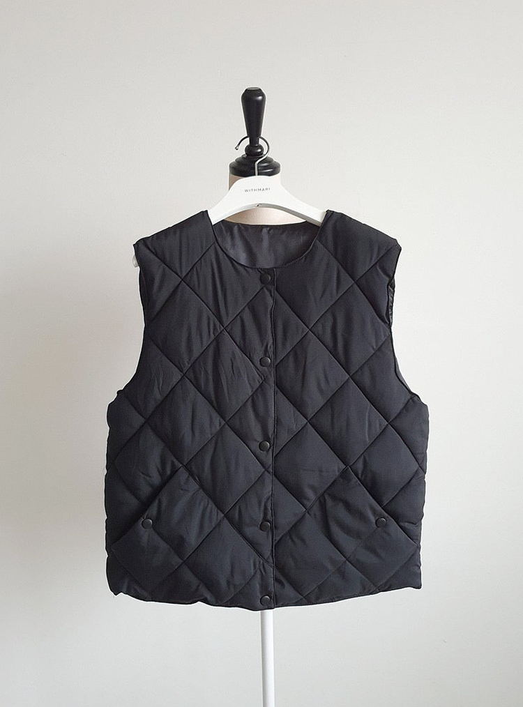 (새상품) 다이아 퀼팅 패딩 조끼 베스트--5