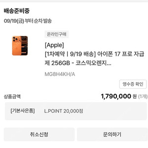 아이폰17 프로 코스믹 오렌지 256g