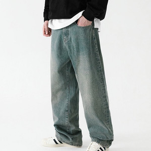 트릴리온 바이오스톤 워싱 와이드 데님 팬츠 베이지블루 M사이즈 새제품