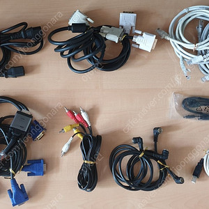 컴퓨터 관련 케이블 일괄 정리(파워선,DVI,RGB,오디오,SATA,랜선등)