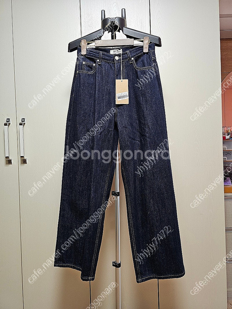 새제품 남여공용 xs사이즈 와이드데님--2