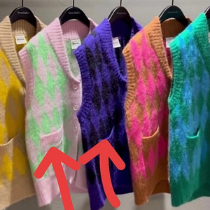 부루하하 모헤어 베스트 브루하하 고급 가디건(각각)