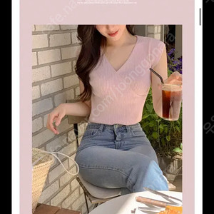 렌느 캡소매 골지 랩 니트