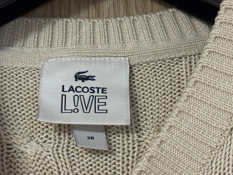 라코스테 여성 케이블 반팔. 미착용. 38사이즈--2