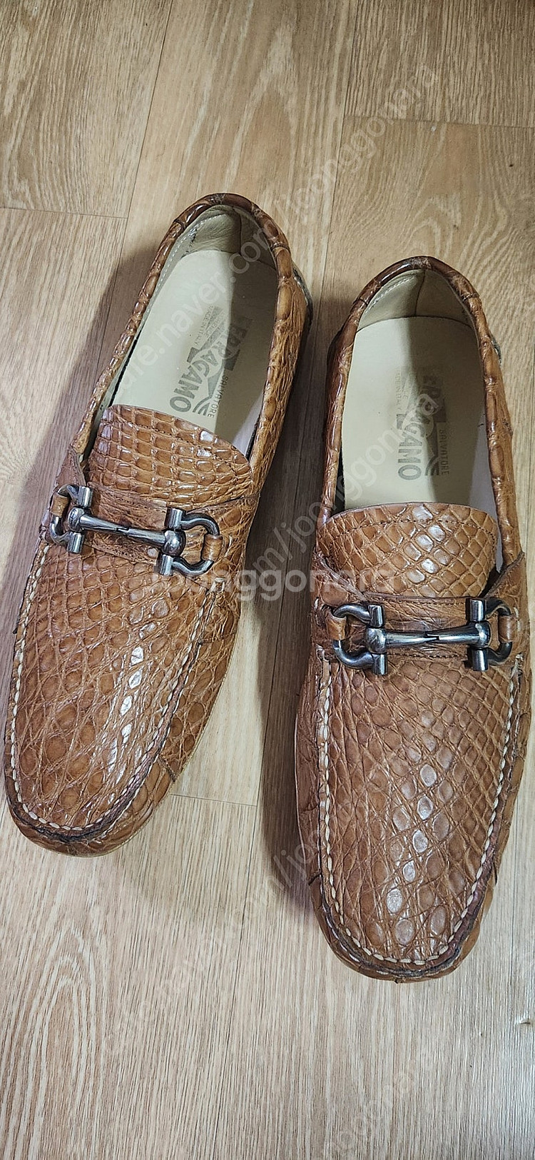 (8.5/270)한정판 페라가모구두 크로커다일 페라가모로퍼 드라이빙슈즈--1