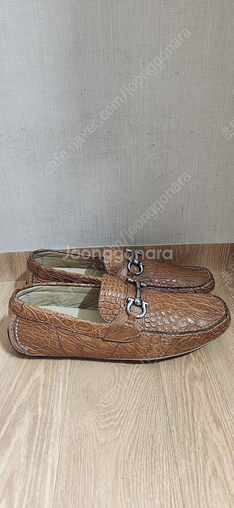 (8.5/270)한정판 페라가모구두 크로커다일 페라가모로퍼 드라이빙슈즈--2