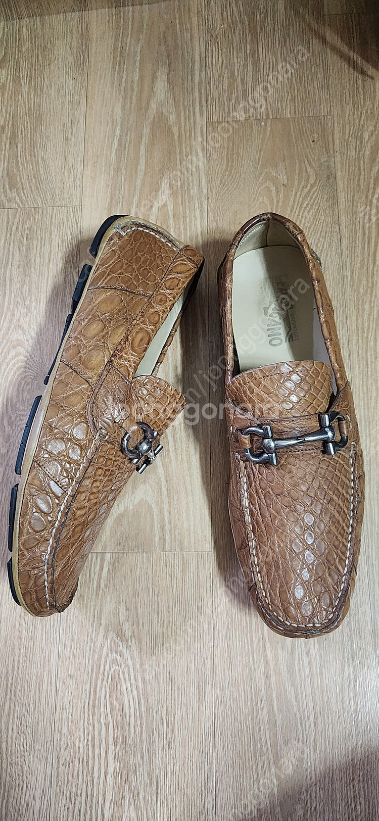 (8.5/270)한정판 페라가모구두 크로커다일 페라가모로퍼 드라이빙슈즈--4