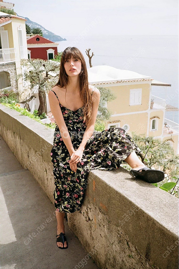 zara 자라 펀칭 자수 패턴 미디 원피스 새상품--3