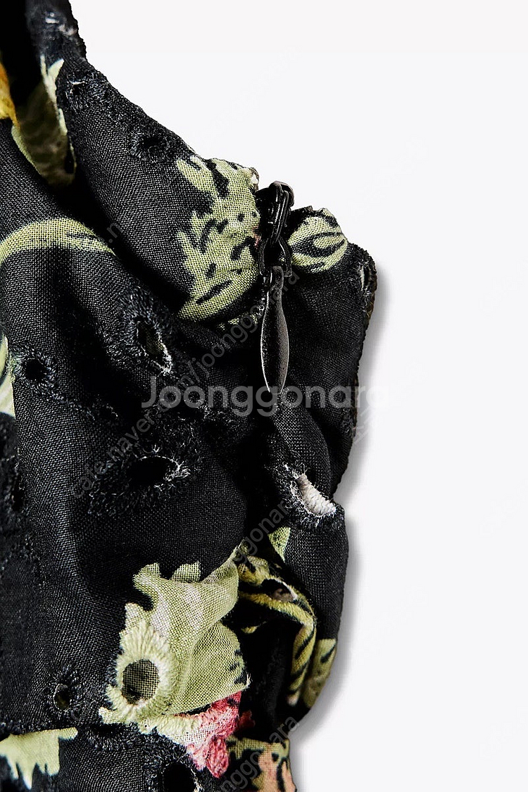 zara 자라 펀칭 자수 패턴 미디 원피스 새상품--7