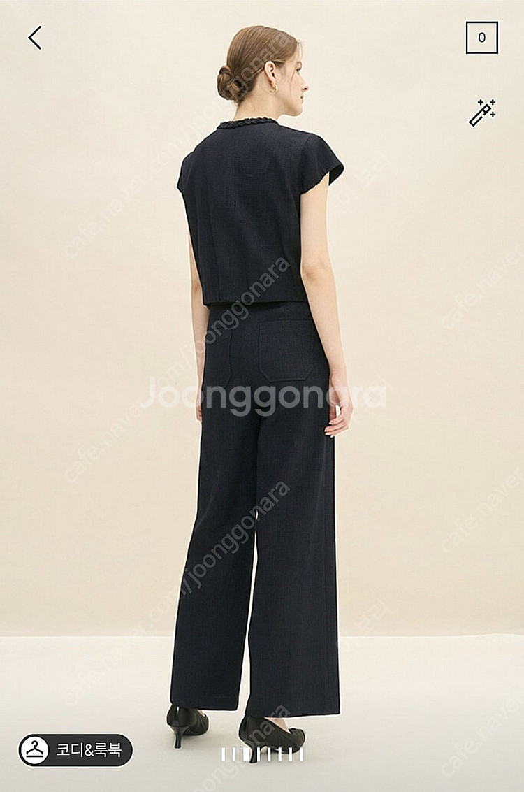 제평 모네타 사이드 버튼 코듀로이 와이드 팬츠--2