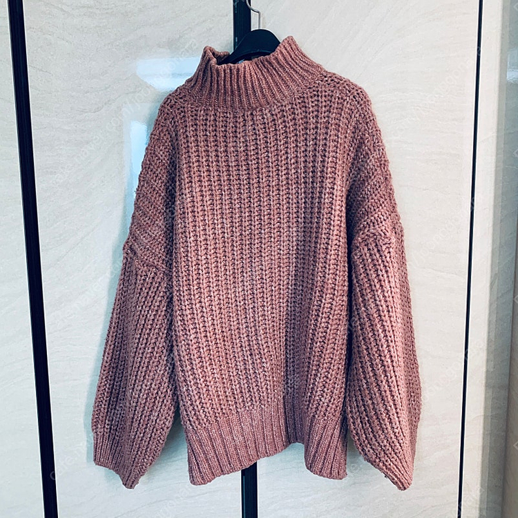 핑크색 꽈배기 니트--3