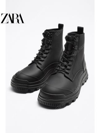 [ZARA] 자라 남성 레이스업 부츠 Gear Laminated Sol [255]--0