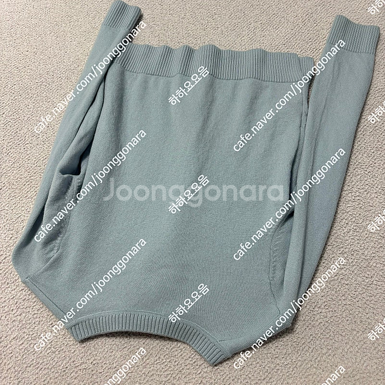 메종키츠네 니트 가디건 하늘--5