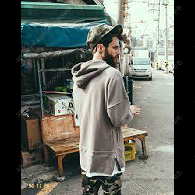 페플(제멋) 레이어드 사이드 지퍼 후드 티셔츠 이미지