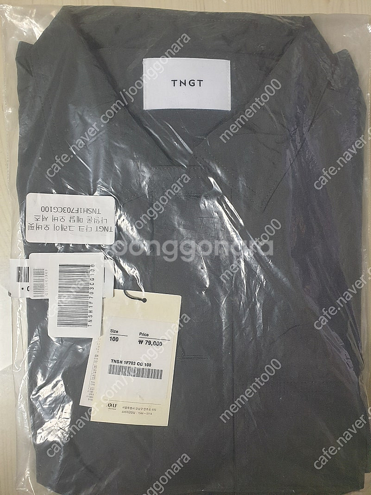 TNGT 나일론 메탈 오버 셔츠 다크 그레이 100--0