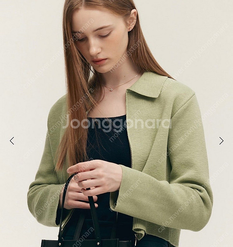 시에 브린 니트 집업 자켓 애플그린s--6