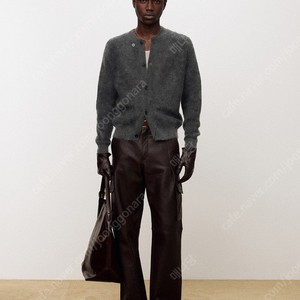 토니웩 / ALPACA MOHAIR CREW-NECK CARDIGAN_ CARBON / M