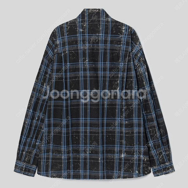 준지 아일랜드 블랙체크 맥스핏 오버 셔츠--1