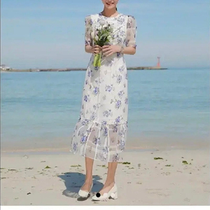 임블리 [VELYTED EDITION] 체크플라워 프릴롱원피스