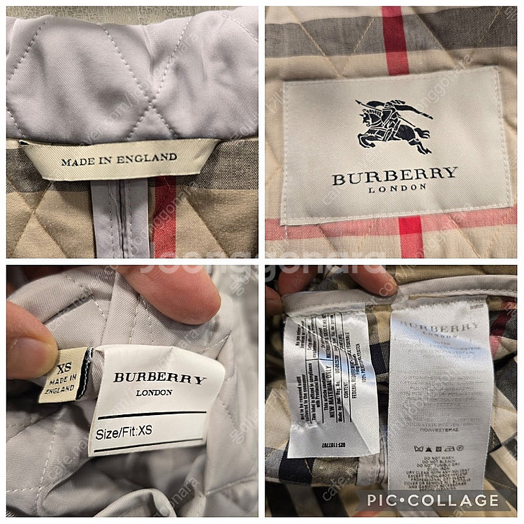 버버리 퀼팅 얇은 패딩 자켓 여성용 XS (44)--7