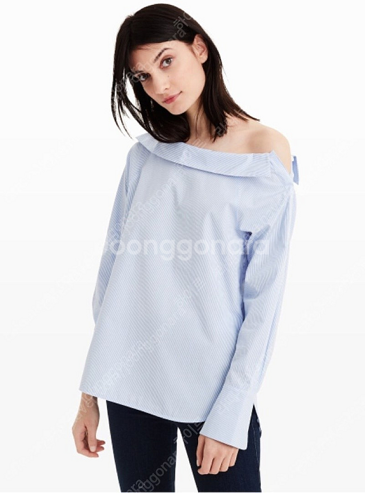 클럽모나코 오프숄더 셔츠 스트라이프--0